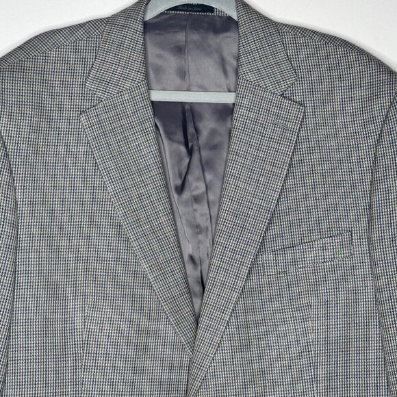 Lauren Ralph Lauren Men's Classic Gray Checkered Wool Silk Blazer Jacket 46R - Picture 2 of 10